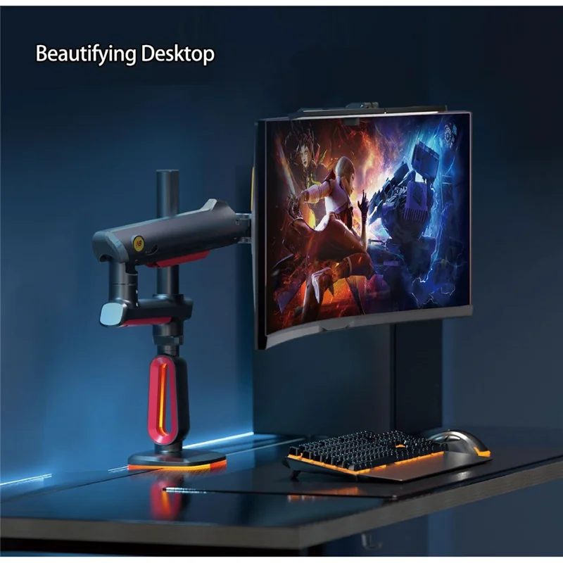 NORTH BAYOU L70 Supporto da Scrivania per Monitor Piatti / Ultrawide / Curvi da 32 a 60 Pollici Braccio Regolabile per Monitor Gaming