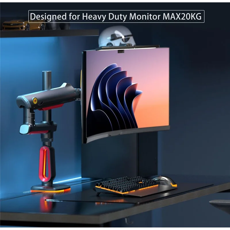 NORTH BAYOU L70 Supporto da Scrivania per Monitor Piatti / Ultrawide / Curvi da 32 a 60 Pollici Braccio Regolabile per Monitor Gaming