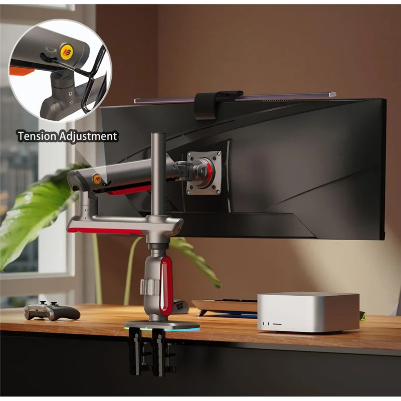 NORTH BAYOU L70 Supporto da Scrivania per Monitor Piatti / Ultrawide / Curvi da 32 a 60 Pollici Braccio Regolabile per Monitor Gaming