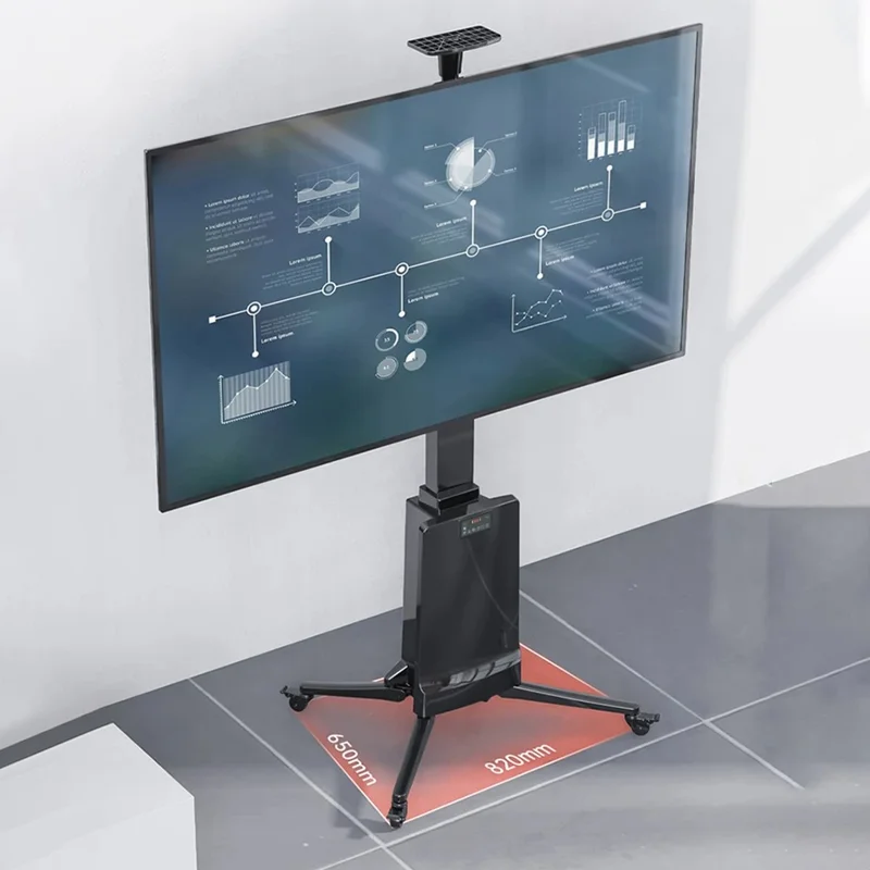 NORTH BAYOU TW85 Remote Control Electric Lift TV Trolley Mount for 55-85 Inch LED LCD TVs - AU Plug