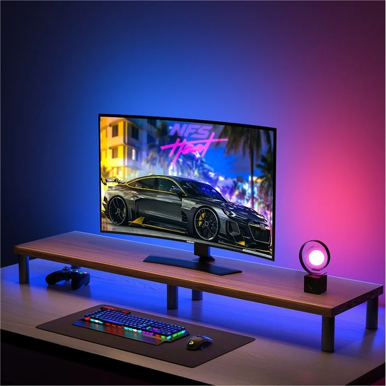 UPERGO ID-37 Aluminum Alloy+Wooden Plate Computer Screen Riser Bracket Monitor Stand