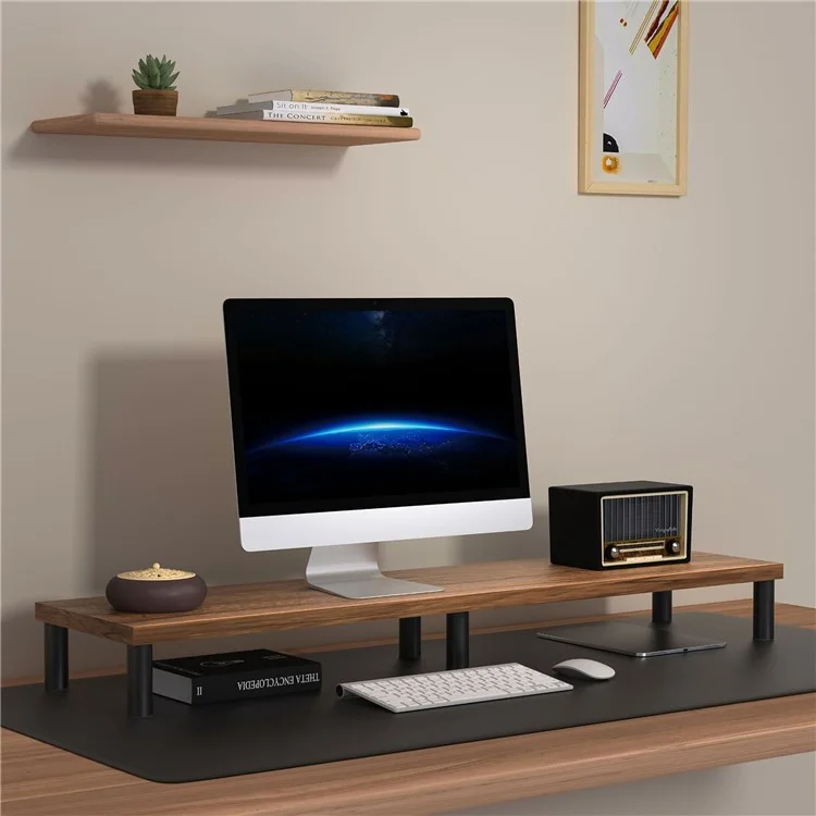 UPERGO ID-37 Aluminum Alloy+Wooden Plate Computer Screen Riser Bracket Monitor Stand