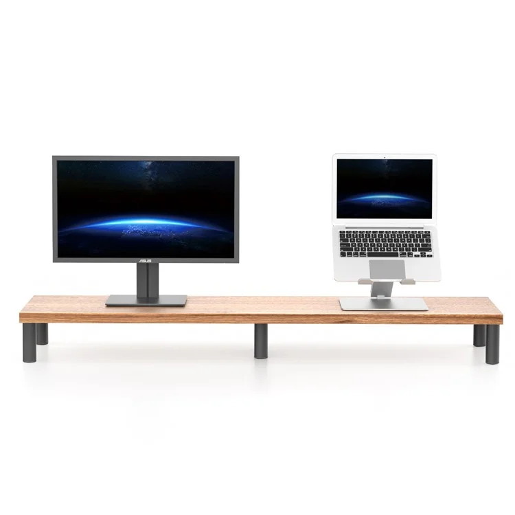 UPERGO ID-37 Aluminum Alloy+Wooden Plate Computer Screen Riser Bracket Monitor Stand