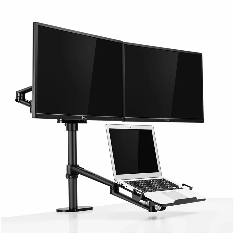 UPERGO OL-10T Support de bureau pour deux écrans d'ordinateur et un ordinateur portable