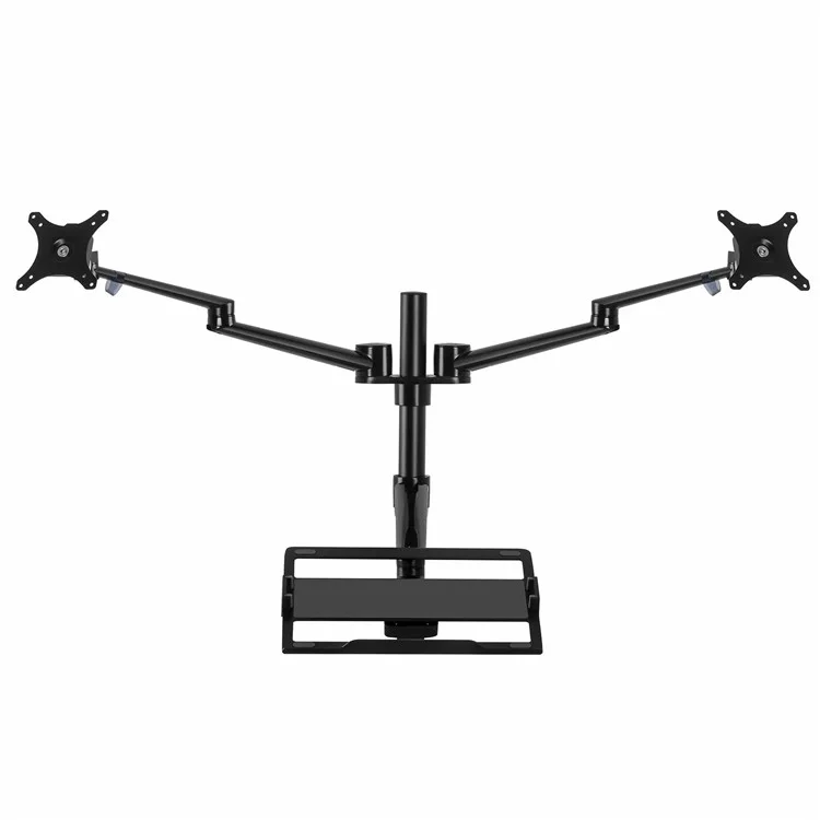 UPERGO OL-10T Support de bureau pour deux écrans d'ordinateur et un ordinateur portable