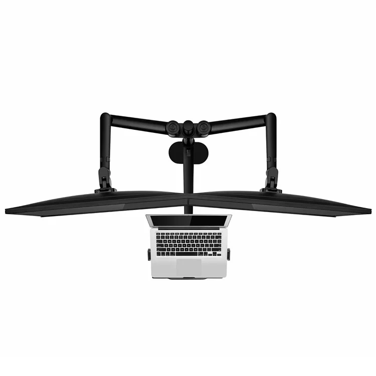 UPERGO OL-10T Support de bureau pour deux écrans d'ordinateur et un ordinateur portable