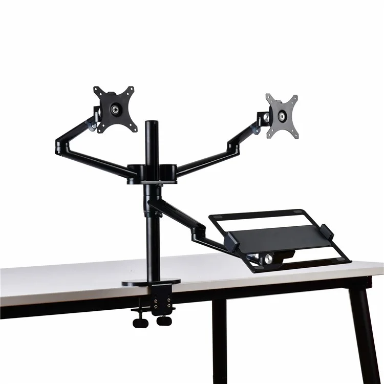 UPERGO OL-10T Support de bureau pour deux écrans d'ordinateur et un ordinateur portable