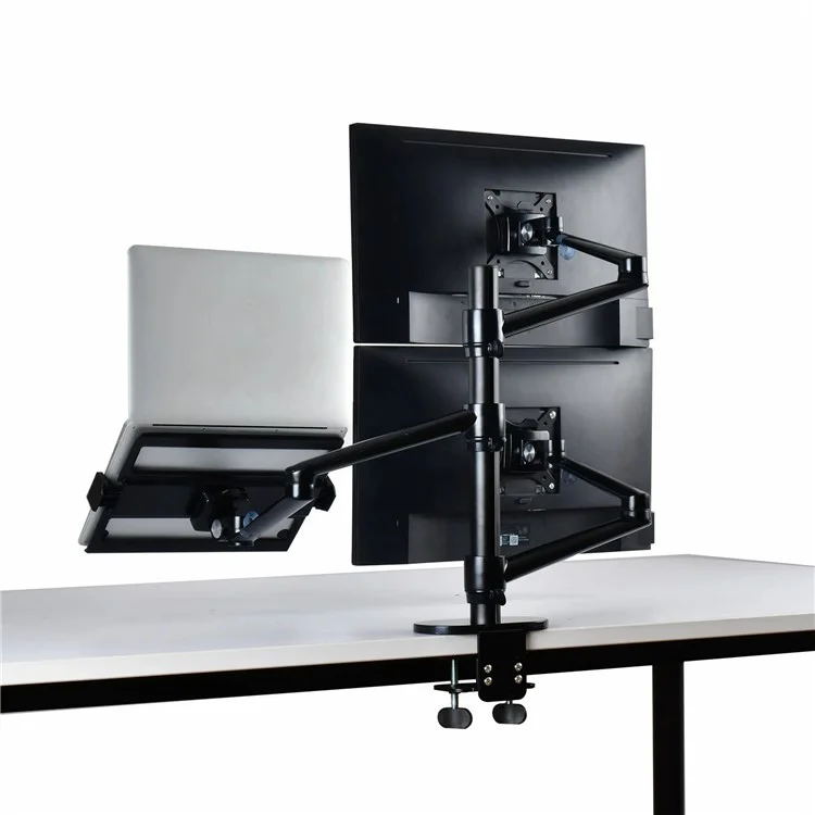UPERGO OL-10T Support de bureau pour deux écrans d'ordinateur et un ordinateur portable