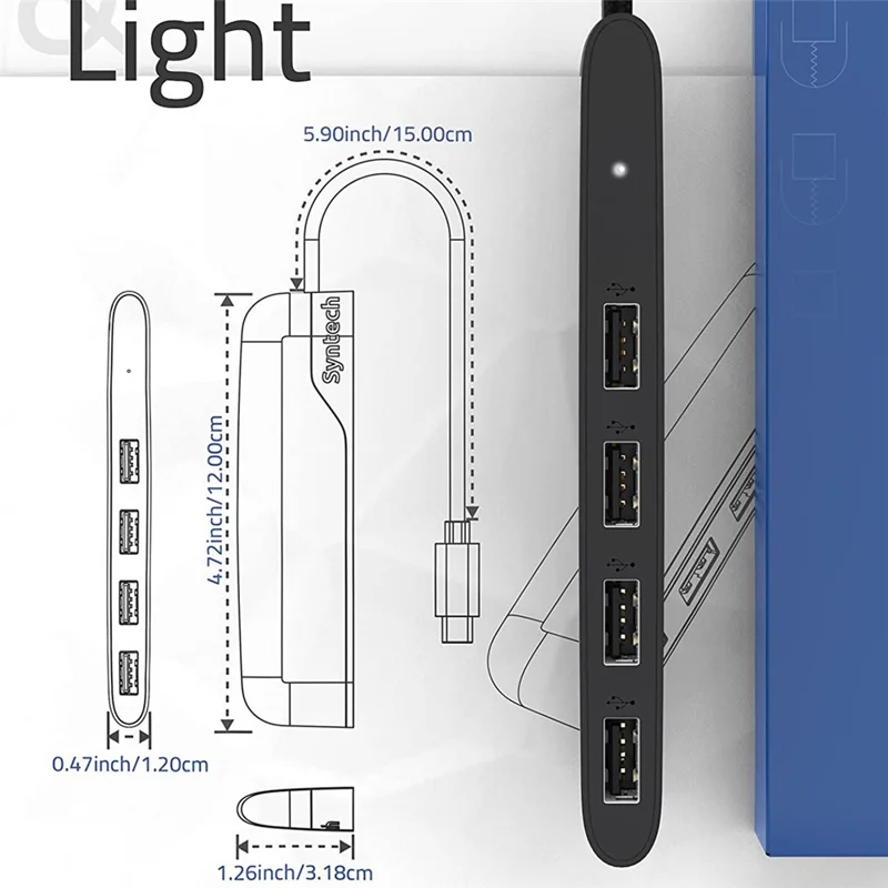 SYNTECH M20C 4 in 1 USB Hub Multiport Adapter with USB 3.0 High-Speed Data Transfer USB-C Converter with USB-A Adapter