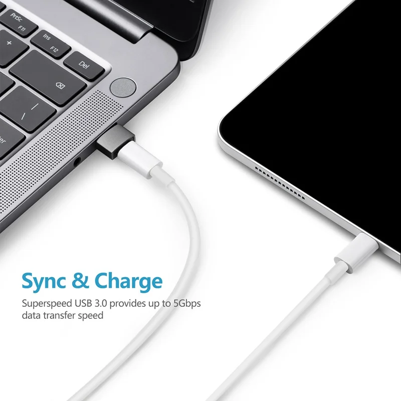 SYNTECH Mark1 3Pcs USB A to USB C Converter Fast Data Transfer Aluminum Adapter for iPhone / iPad / Samsung / Google