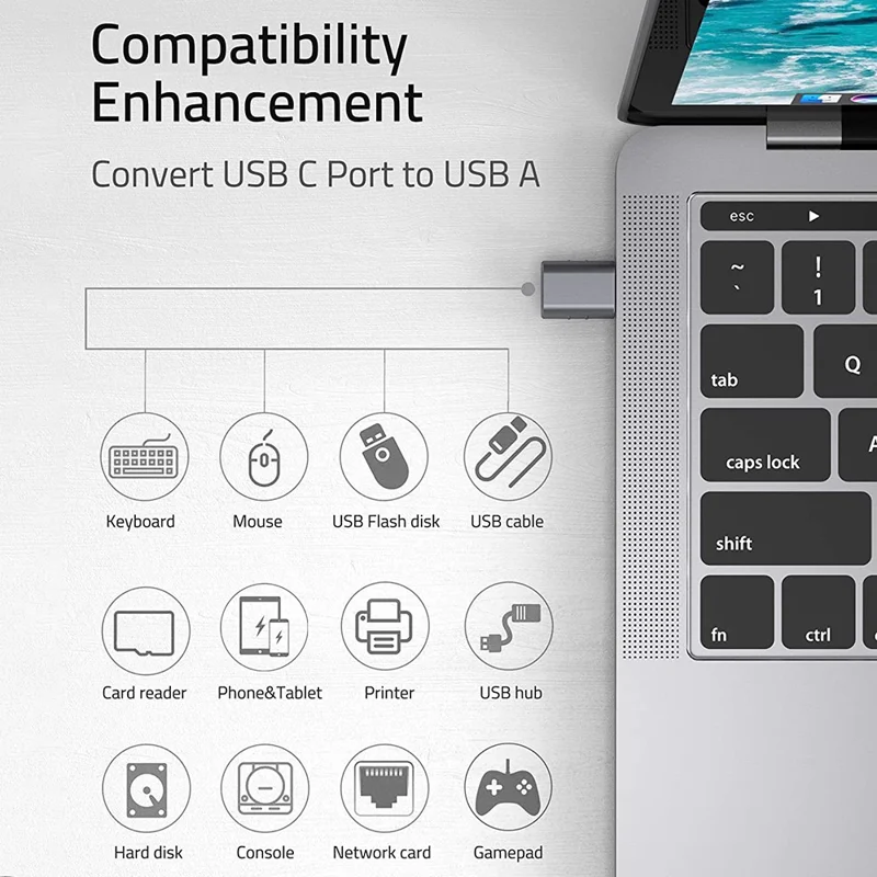 SYNTECH Mark3 2Pcs USB C Male to USB 3.0 Female Converter Zinc Alloy Fast Data Transfer Adapter