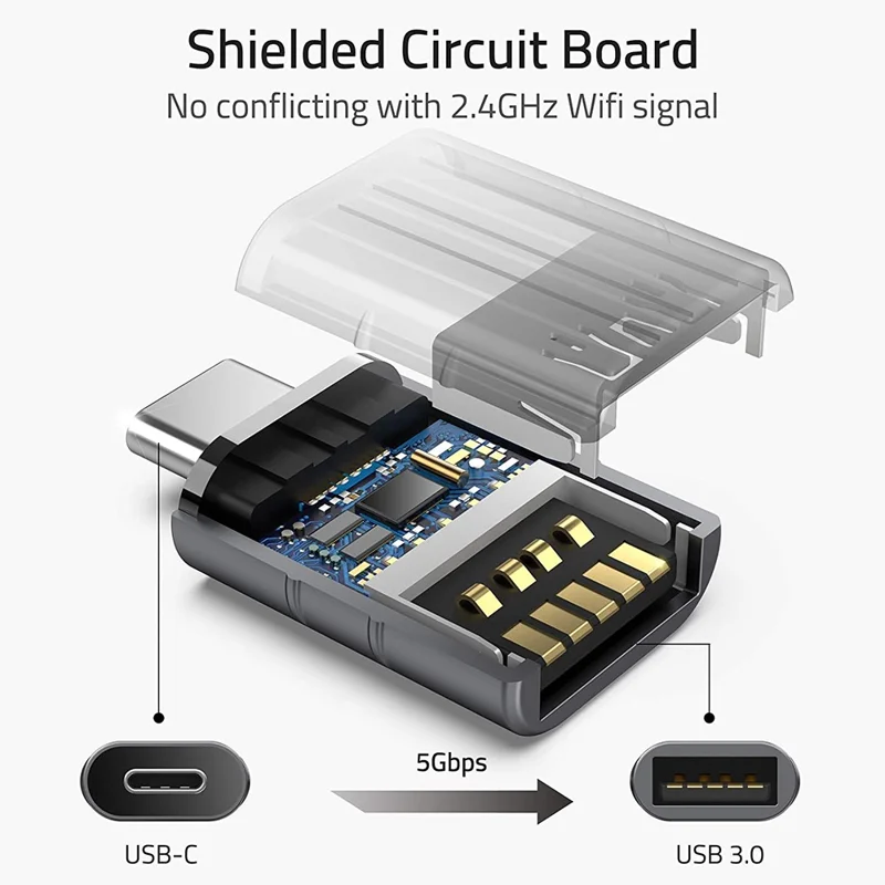 SYNTECH Mark3 2Pcs USB C Male to USB 3.0 Female Converter Zinc Alloy Fast Data Transfer Adapter