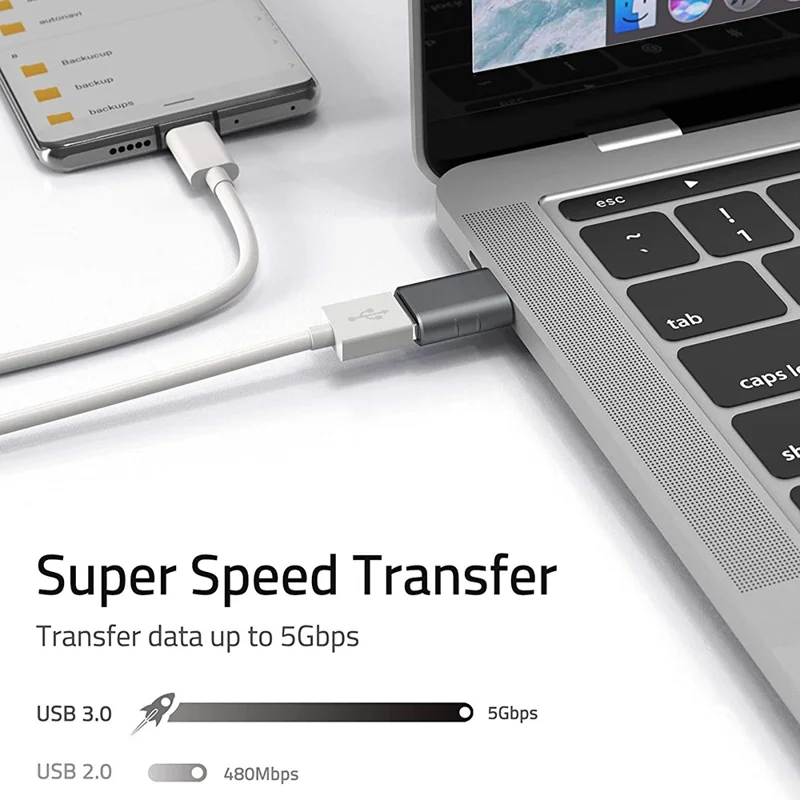 SYNTECH Mark3 2Pcs USB C Male to USB 3.0 Female Converter Zinc Alloy Fast Data Transfer Adapter