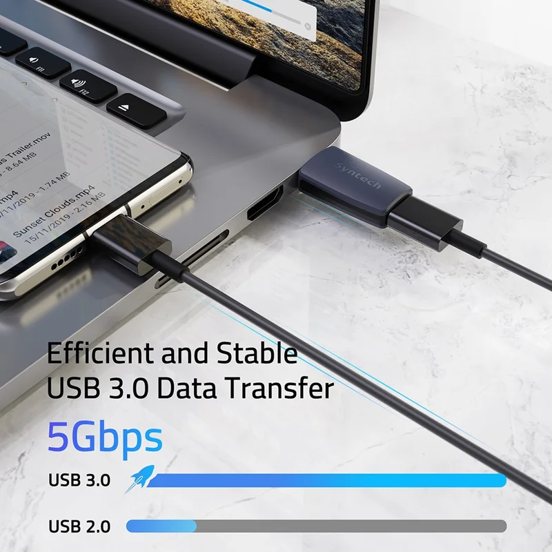 SYNTECH M1G-3 3Pcs USB C Female to USB 3.0 Male Converter 5Gbps Fast Data Transfer Adapter