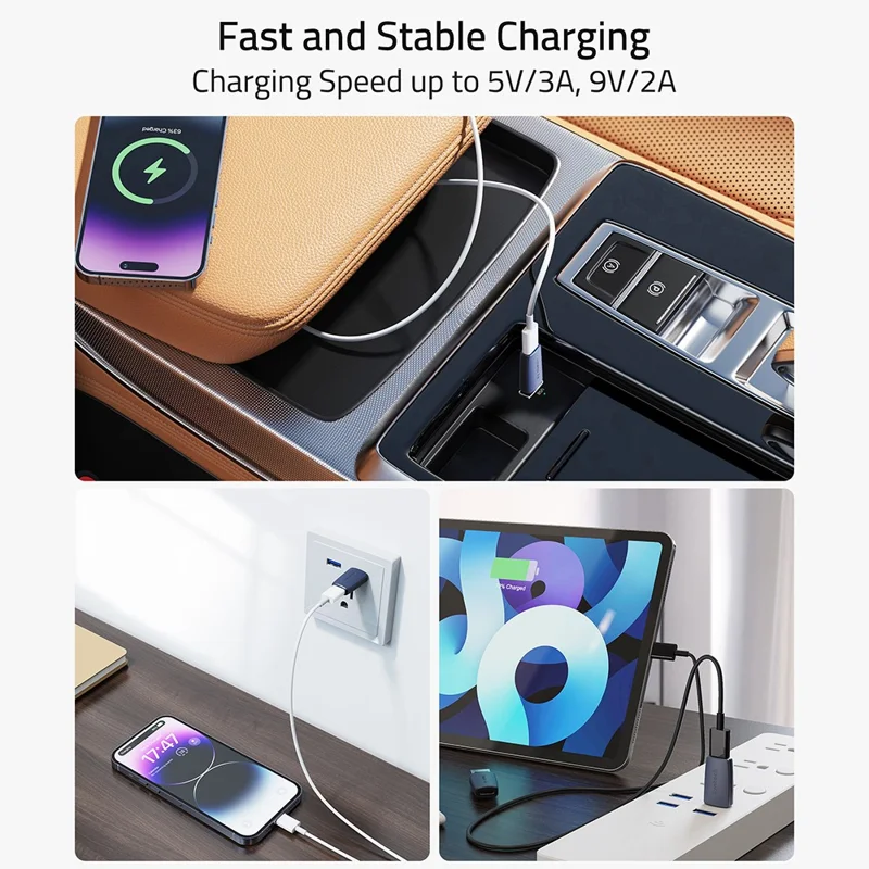 SYNTECH M1G-3 3Pcs USB C Female to USB 3.0 Male Converter 5Gbps Fast Data Transfer Adapter