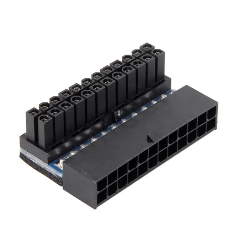Adaptador de conector de alimentación de 24 pines a 24 pines PH24 de 90 grados para placa base PC Power Supply