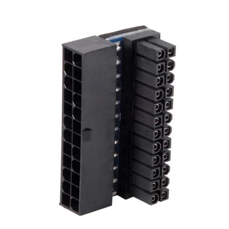 Adaptador de conector de alimentación de 24 pines a 24 pines PH24 de 90 grados para placa base PC Power Supply