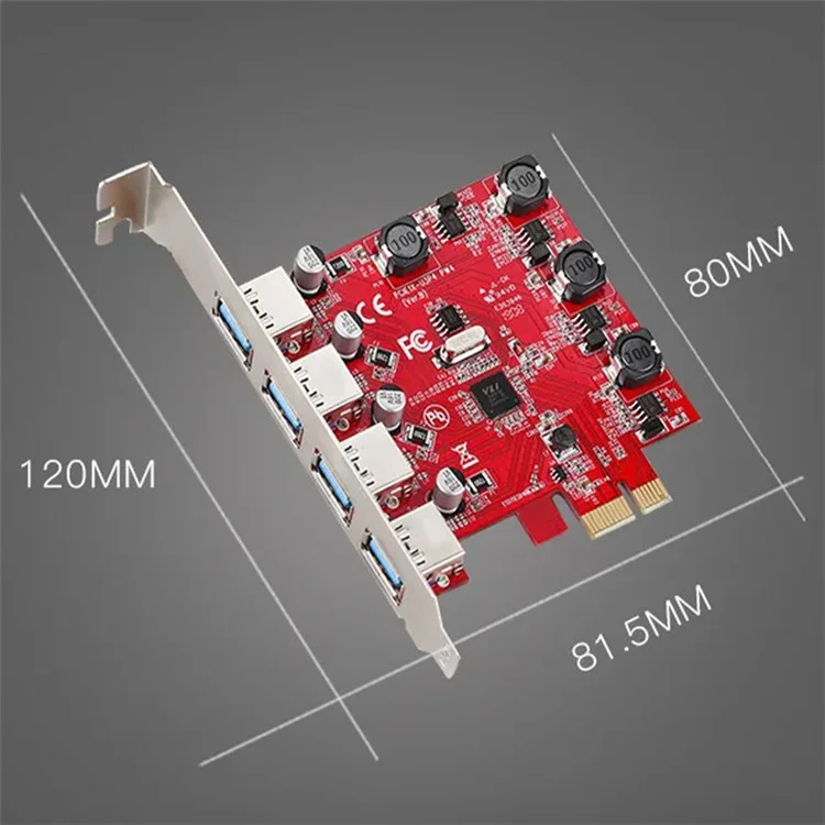 TXB006 PCI-E to 4 X USB 3.0 Adapter Card Desktop Computer Internal PCI Express Expansion Card