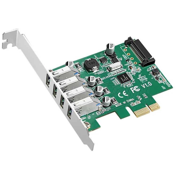 Carte d'extension PCI-E à 4 ports USB3.0 avec puce NEC pour ordinateur de bureau