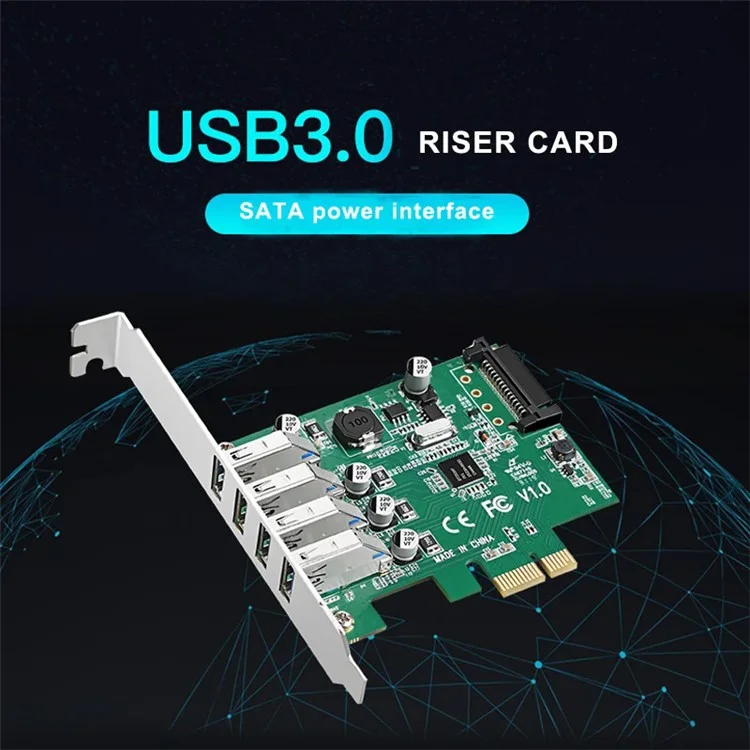 Carte d'extension PCI-E à 4 ports USB3.0 avec puce NEC pour ordinateur de bureau