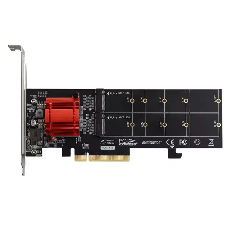 TXB122 ASM18 12 Adaptateur Dissipateur Thermique M.2 NVME SSD Carte d'extension PCIe 3.0 X8