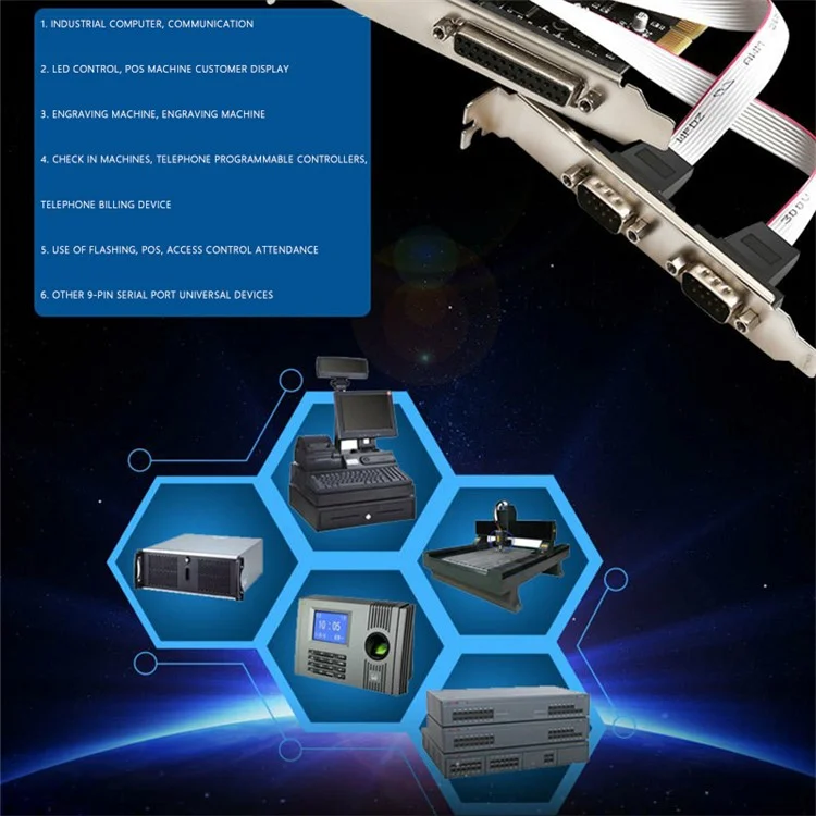 TXB182 2 Serial + 1 Parallel RS232 Expansion Card 1P2S Printer PCI Connection Card