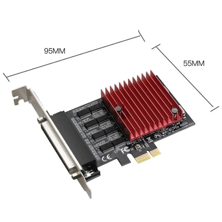 TXB121 For Desktop Computer PCIE 1x to 8x RS232 Serial Port Expansion Card