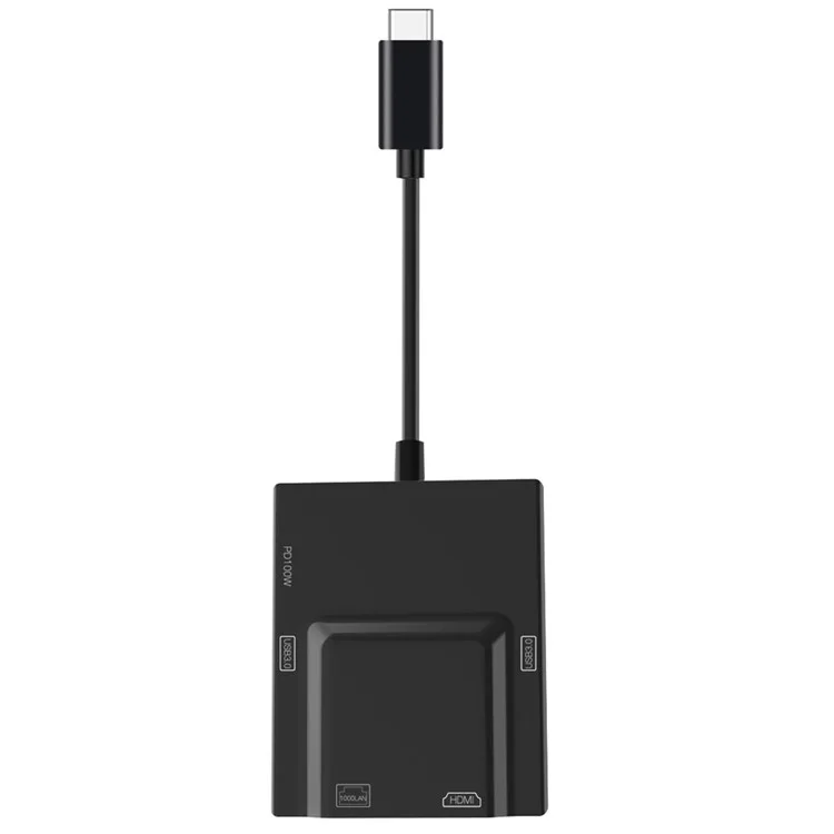Adaptador de concentrador HDMI NK-3057USB-C a 2xUSB 3.0+HD+Type-C+RJ45 Convertidor para portátil