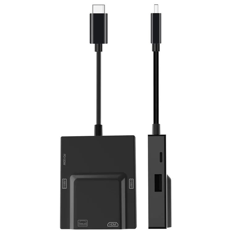 Adaptador de concentrador HDMI NK-3057USB-C a 2xUSB 3.0+HD+Type-C+RJ45 Convertidor para portátil