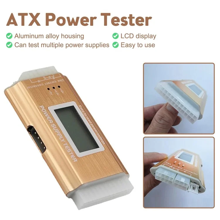 YNS-05 Aluminum Alloy LCD Display ATX Power Tester Desktop Computer Power Testing Tool
