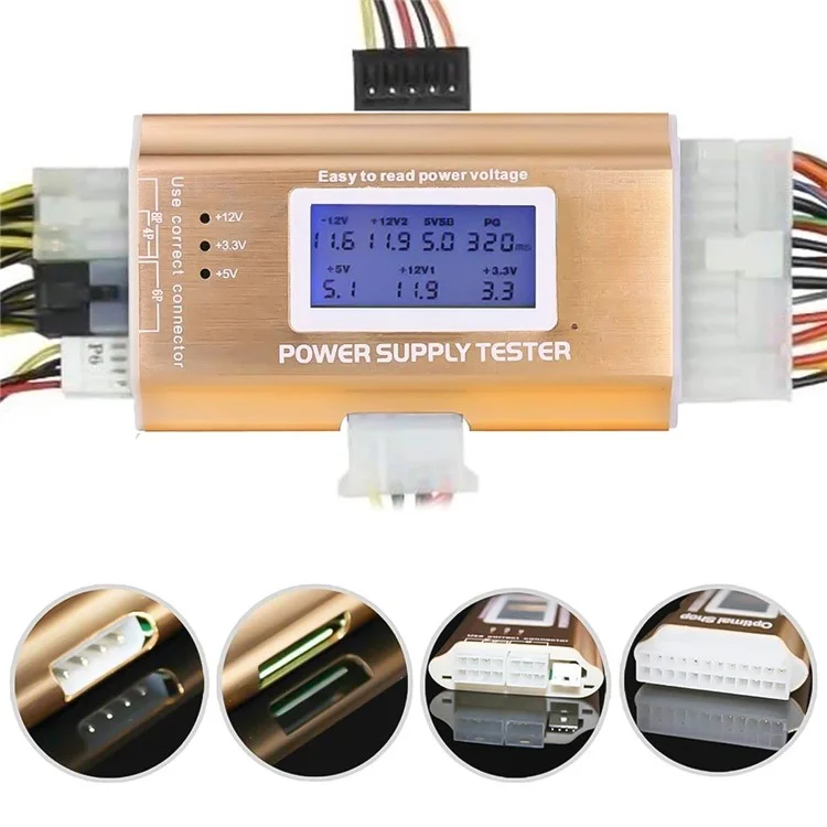 YNS-05 Aluminum Alloy LCD Display ATX Power Tester Desktop Computer Power Testing Tool