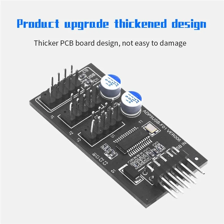 YNS-02 Motherboard USB 2.0 9-pin to 3x 9-pin Adapter Extension Cable Card