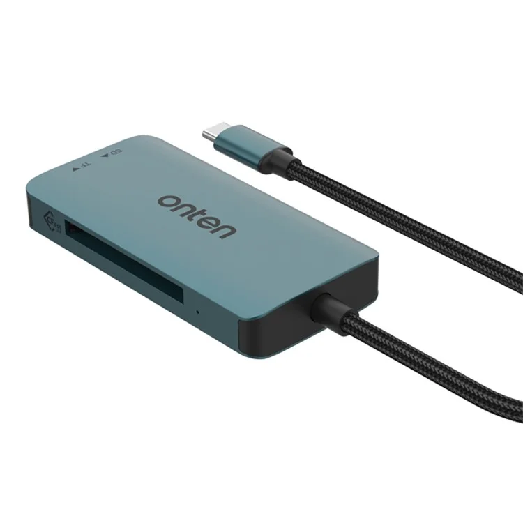 ONTEN C15 Type-C Card Reader Data Reading Converter Plug and Play for SD+Cfast+TF Cards - Green