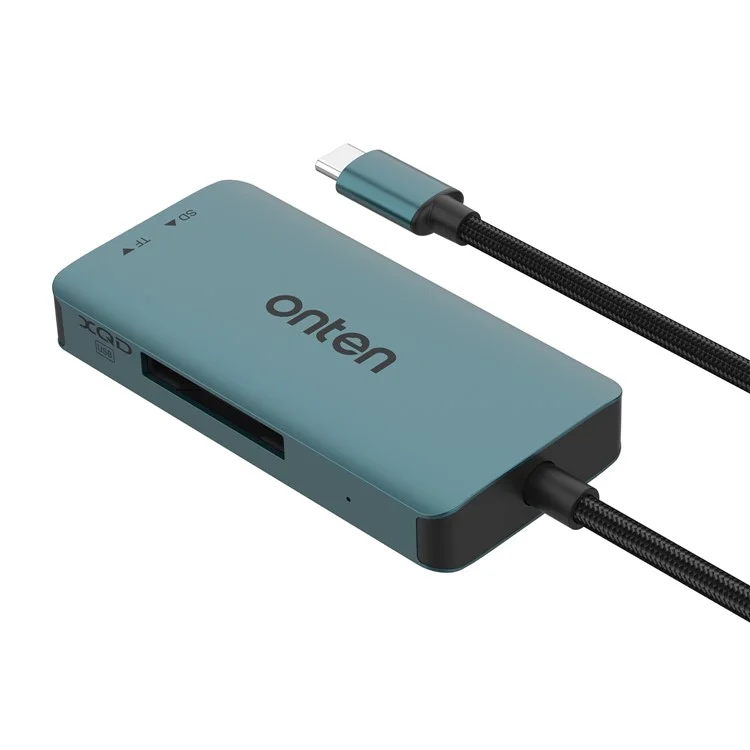 ONTEN C13 Type-C Card Reader Data Reading for SD+XQD+TF Cards - Green