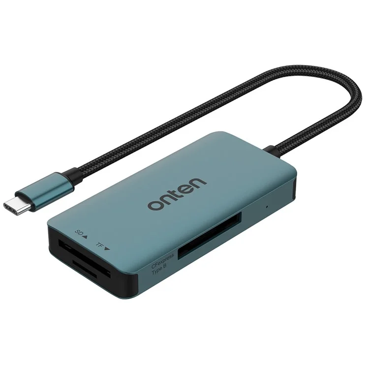ONTEN C11 Type-C Card Reader Data Reading for SD+Cfepress Type-B+TF Cards - Green