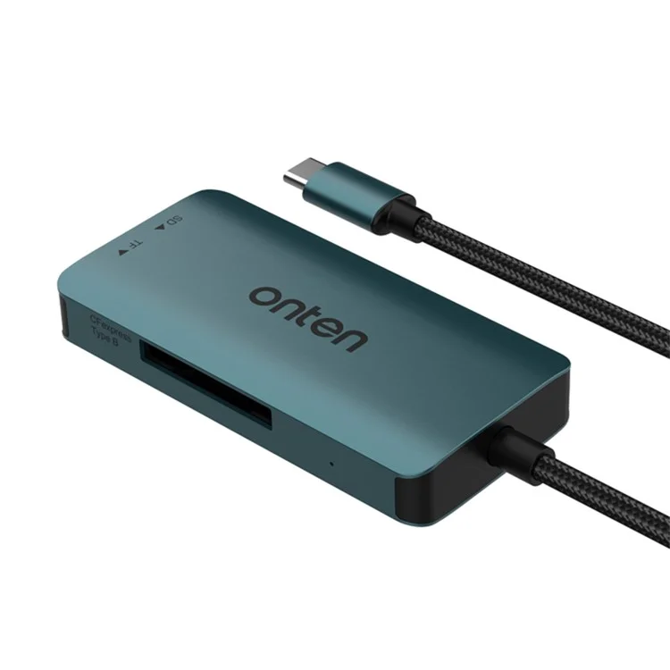 ONTEN C11 Type-C Card Reader Data Reading for SD+Cfepress Type-B+TF Cards - Green