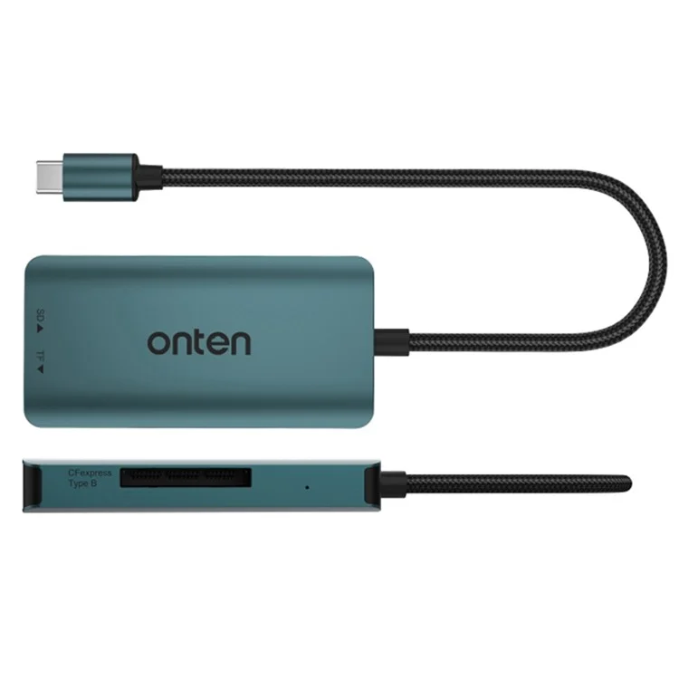 ONTEN C11 Type-C Card Reader Data Reading for SD+Cfepress Type-B+TF Cards - Green