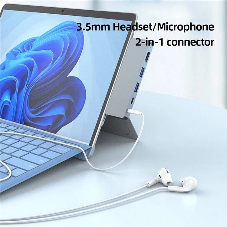 SH969 Per Microsoft Surface Pro X / Pro 8 / Pro 9 Dock a Doppia Porta Type-C 4K 60Hz Stazione di Aggancio Hub USB