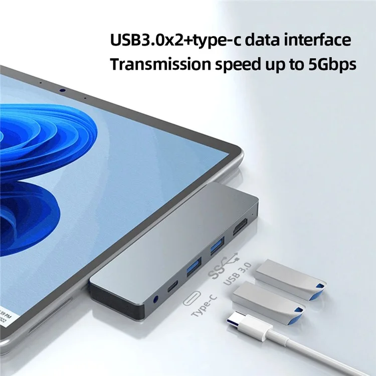 SH969 Per Microsoft Surface Pro X / Pro 8 / Pro 9 Dock a Doppia Porta Type-C 4K 60Hz Stazione di Aggancio Hub USB