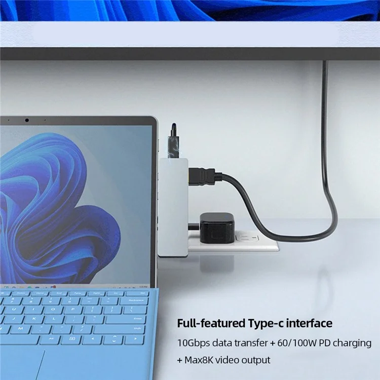 SH969 Per Microsoft Surface Pro X / Pro 8 / Pro 9 Dock a Doppia Porta Type-C 4K 60Hz Stazione di Aggancio Hub USB