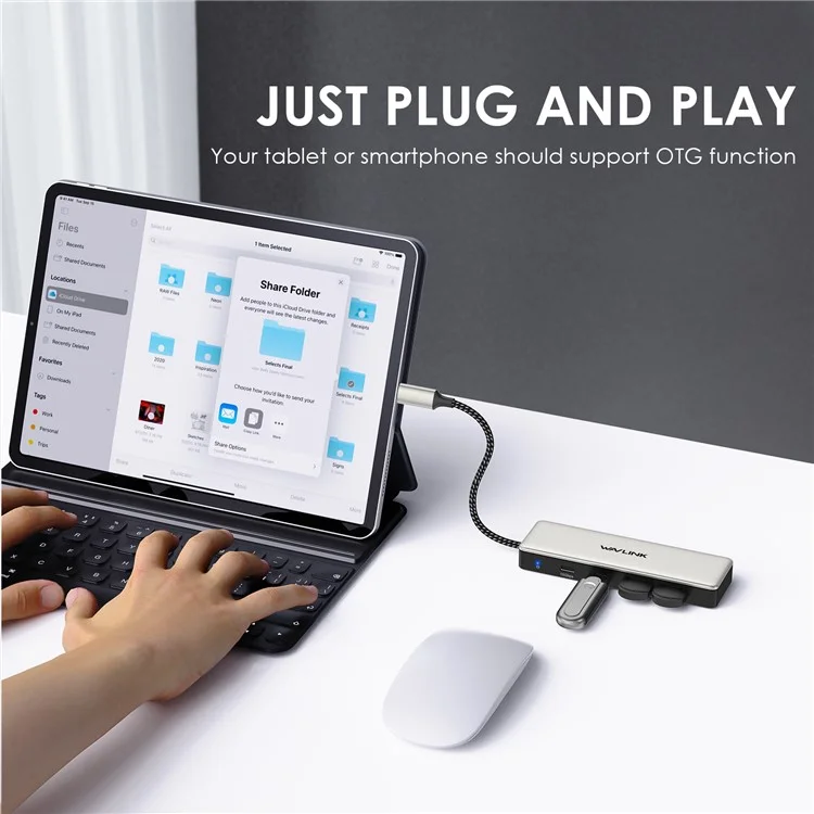 WAVLINK UH30420 Aluminum Alloy USB Hub 4-Port 10Gbps High Speed ??USB3.2 Gen2 Distributor