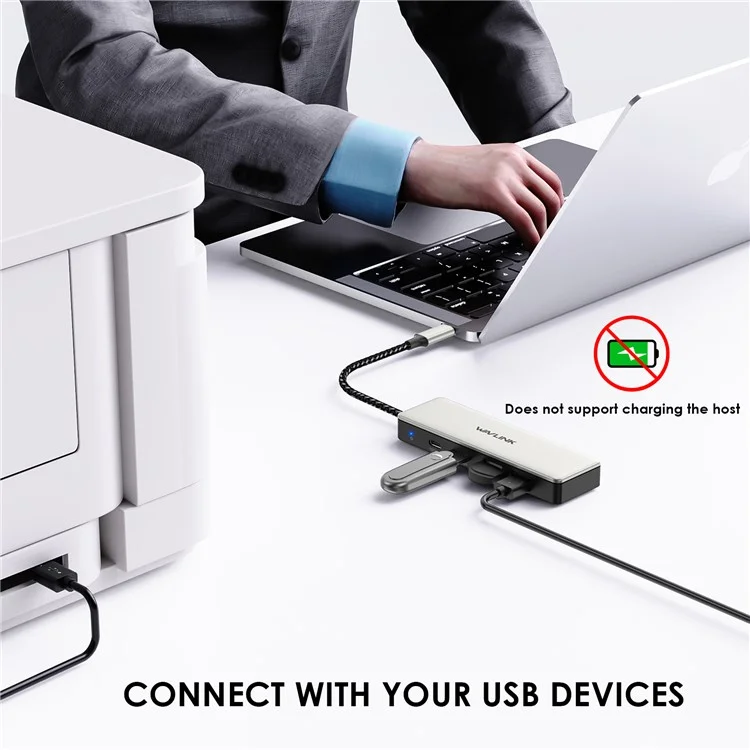 WAVLINK UH30420 Aluminum Alloy USB Hub 4-Port 10Gbps High Speed ??USB3.2 Gen2 Distributor