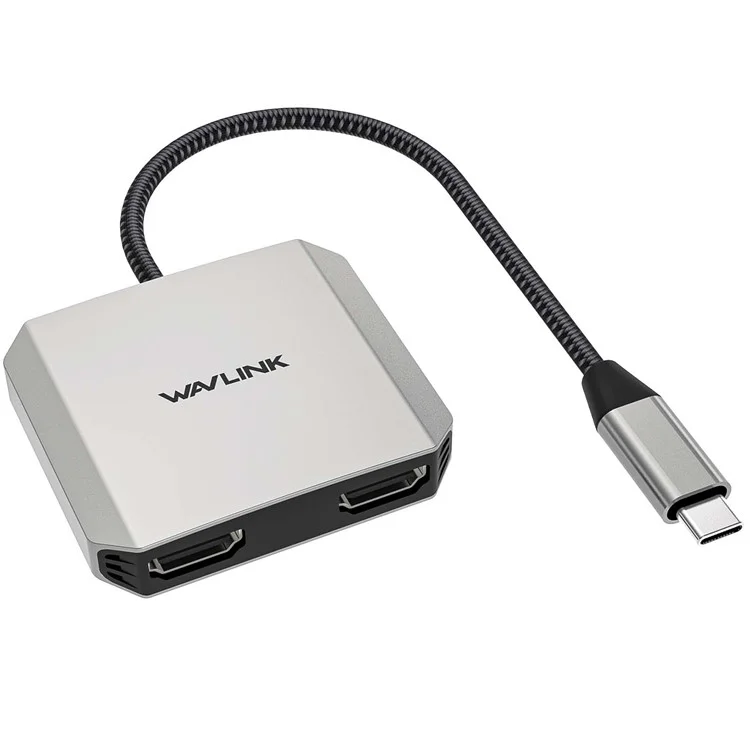 WAVLINK UHP510 Pro Adaptador de Doble HD USB-C a USB-C Soporte 4K 60Hz, Adaptador de Monitor Dual, Carga PD de 87W