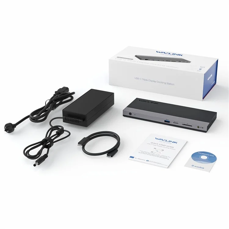 WAVLINK UMD01R Pro 13-in-1 Laptop Docking Station 2x DisplayPort and HD 4x USB 3.0 SD / TF Card Reader - AU Plug