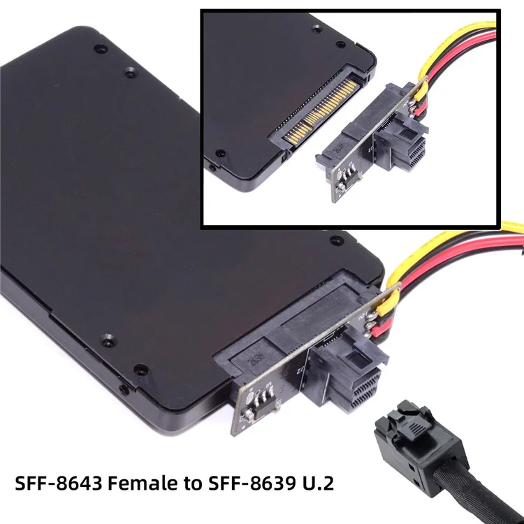 SFF-8643 PCI-E 4.0 Female to U.2 SFF-8639 U.3 NVME Pcie PCI-Express SSD Adapter for Mainboard