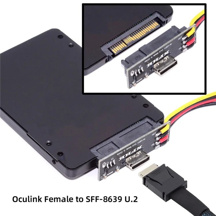 SFF-8611 Oculink Female SFF-8612 to U.2 U.3 SFF-8639 NVME Pcie PCI-Express SSD Adapter for Mainboard