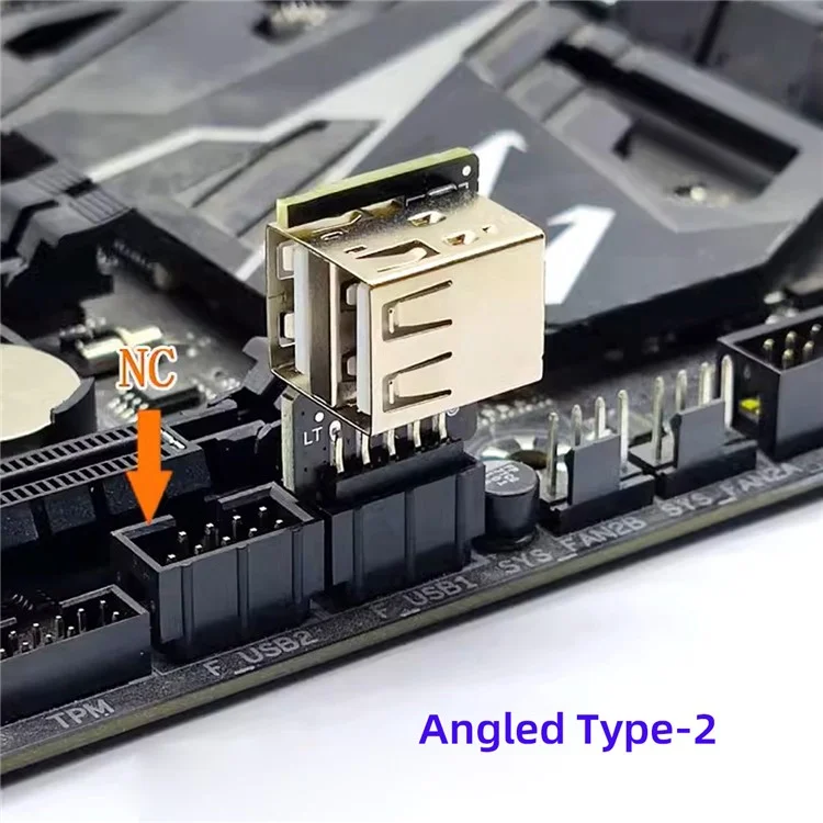 U2-075-2P 3Pcs / Set 9Pin / 10Pin Motherboard Front Panel Header Female to Dual USB 2.0 Female Adapter, Straight+Left+Right Angle