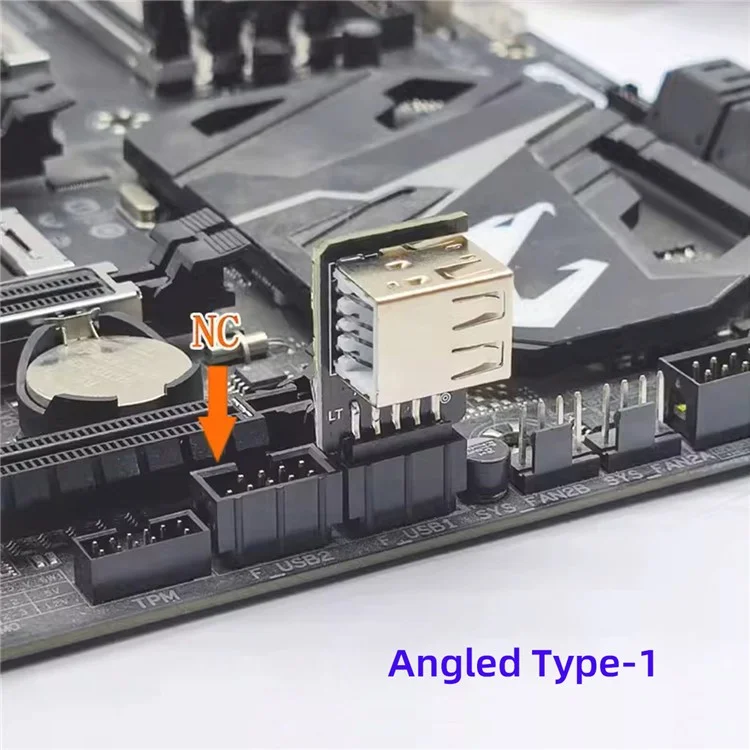 U2-075-2P 3Pcs / Set 9Pin / 10Pin Motherboard Front Panel Header Female to Dual USB 2.0 Female Adapter, Straight+Left+Right Angle