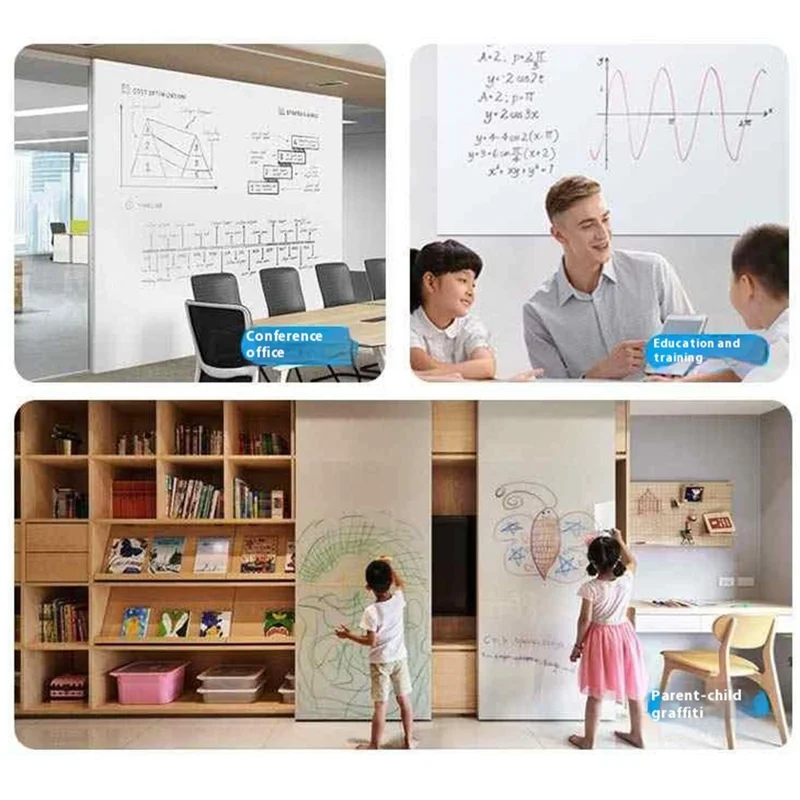 10Pcs 45x60cm Self-Adhesive PET Erasable Graffiti Whiteboard Sticker Removable Home Office Writing Wall Decal