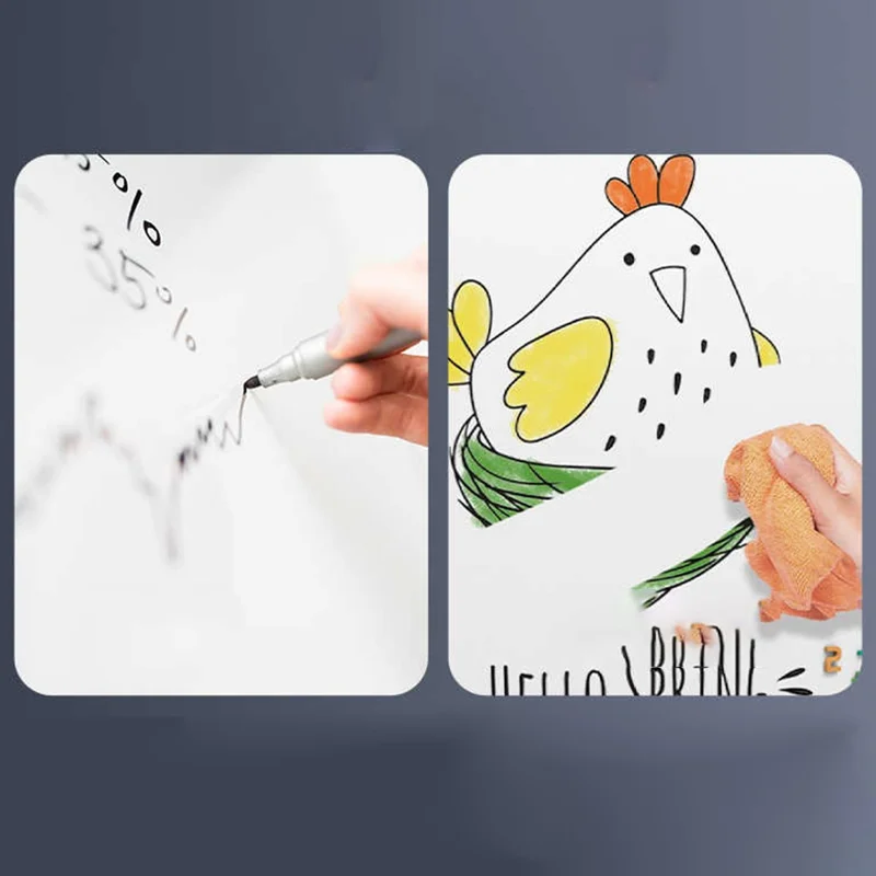 10Pcs 45x60cm Self-Adhesive PET Erasable Graffiti Whiteboard Sticker Removable Home Office Writing Wall Decal